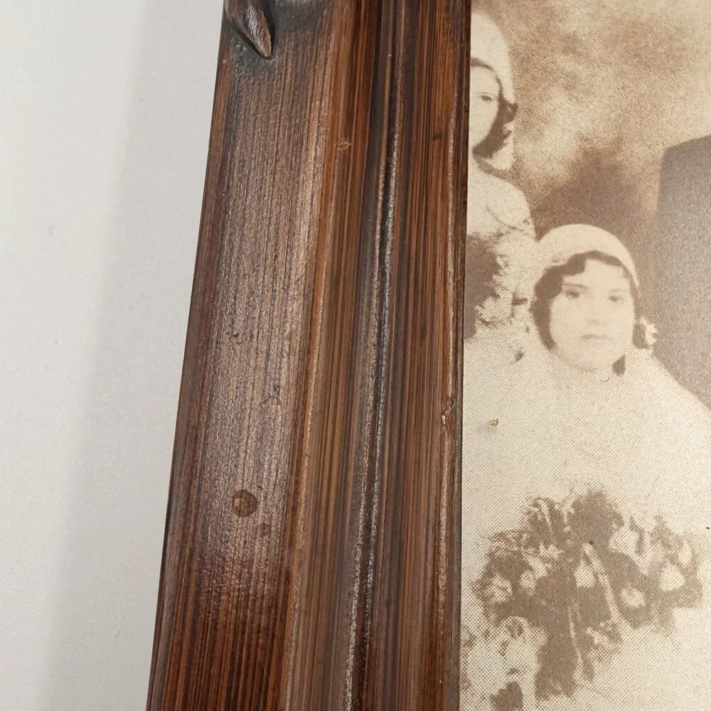 Vintage Carved Wood Picture Frames Matching Pair Yesteryear Floral Ornate